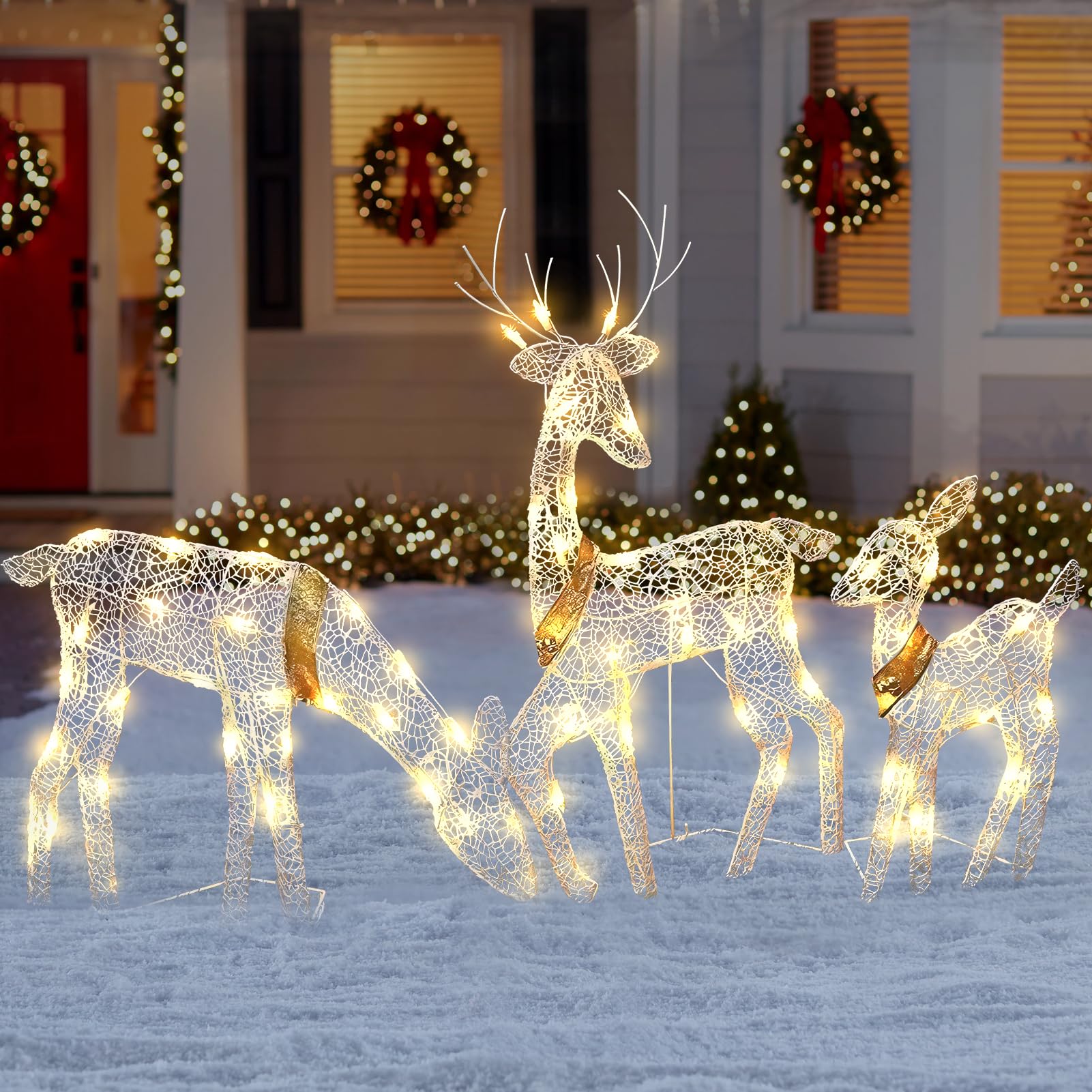 Luce LED Da Giardino Natalizia A Forma Di Renna In Acrilico - Impermeabile Con 2 Modalità Di Luce - 35 Cm