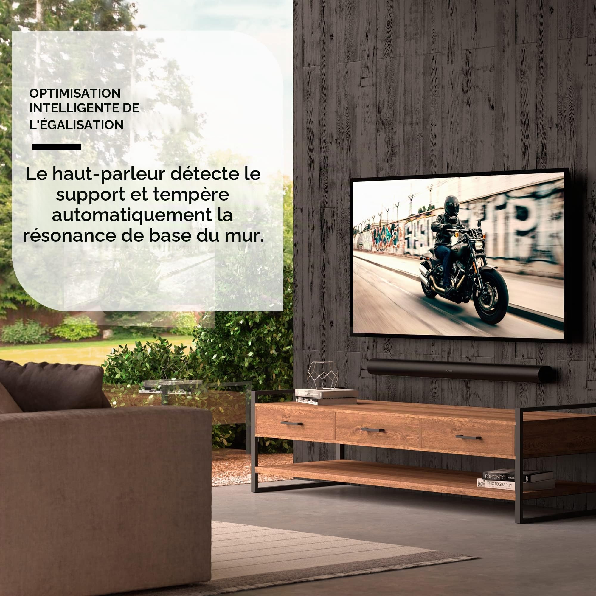 HumanCentric Support Mural pour Sonos Arc, Noir, Montage Flottant