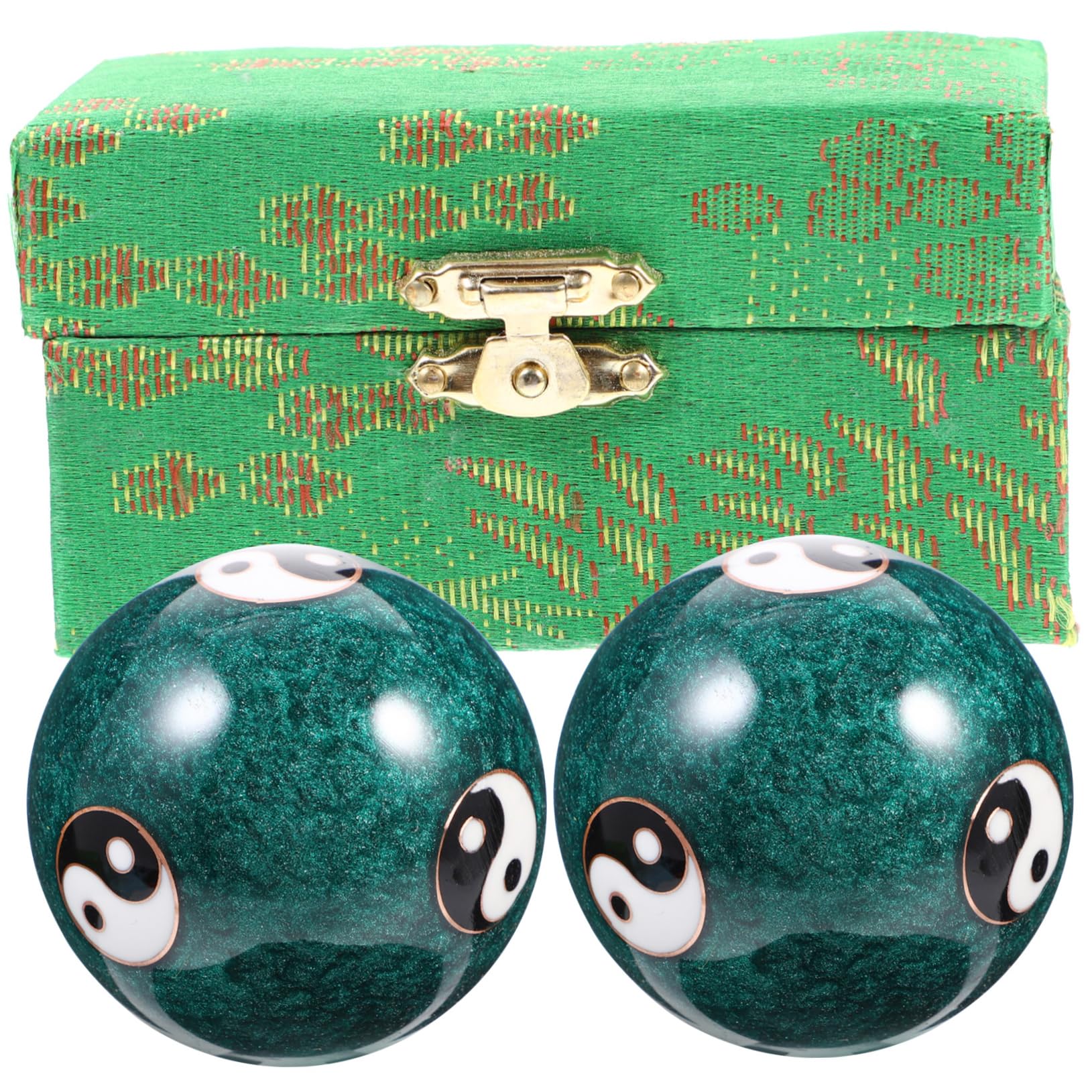 FRCOLOR 2pcs Health Massage Handball Magnetic Hand Massage Ball Metal Massage Massage Metal Balls Hand Rolling Stress Balls Health Ball Enamel Elderly