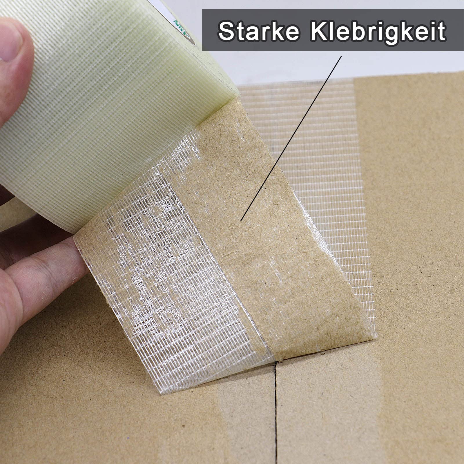 BOMEI PACK Ruban de cerclage de filament, Rouleau Adhésif Adhésifs en Fibre de Verre Renforcé Transparent 75 mm x 50 m