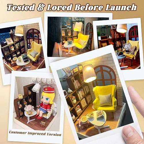 Miniatura 34 de Flever Kit de casa de muñecas en miniatura, habitación creativa con muebles para regalo romántico de San Valentín (estudio elegante)