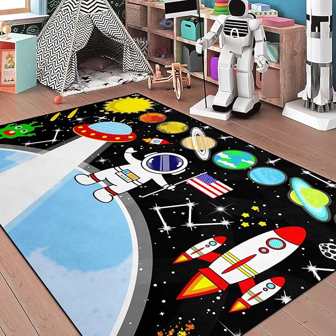 Amazon.com: Solar System Astronaut Rug - Galaxy Planet Area Rug for ...