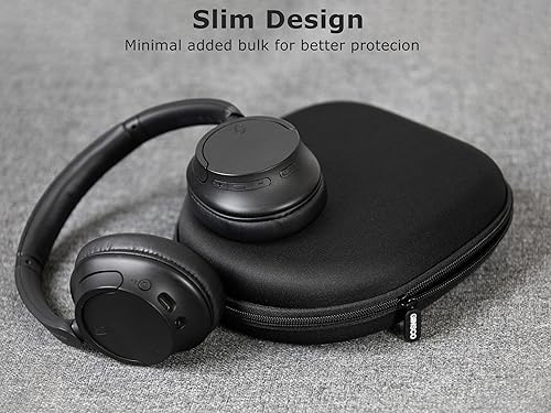 Vista 54 de Ginsco estuche portátil con bolsillo de almacenamiento para Sony MDR-XB950B1, XB650BT, Sennheiser HD202, Bose AE2w, Grado SR80.