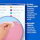 Avery File Folder Labels with Sure Feed, 2/3" x 3-7/16", 750 Printable Labels, Removable, White (8066) – view 3
