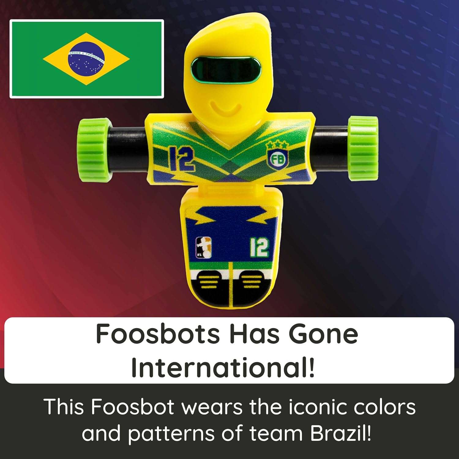 Foosbots Rivals, Single Player Brazil, Games for Kids Toys, New Active Play Tabletop Trickshot Game for Ages 6 and Up