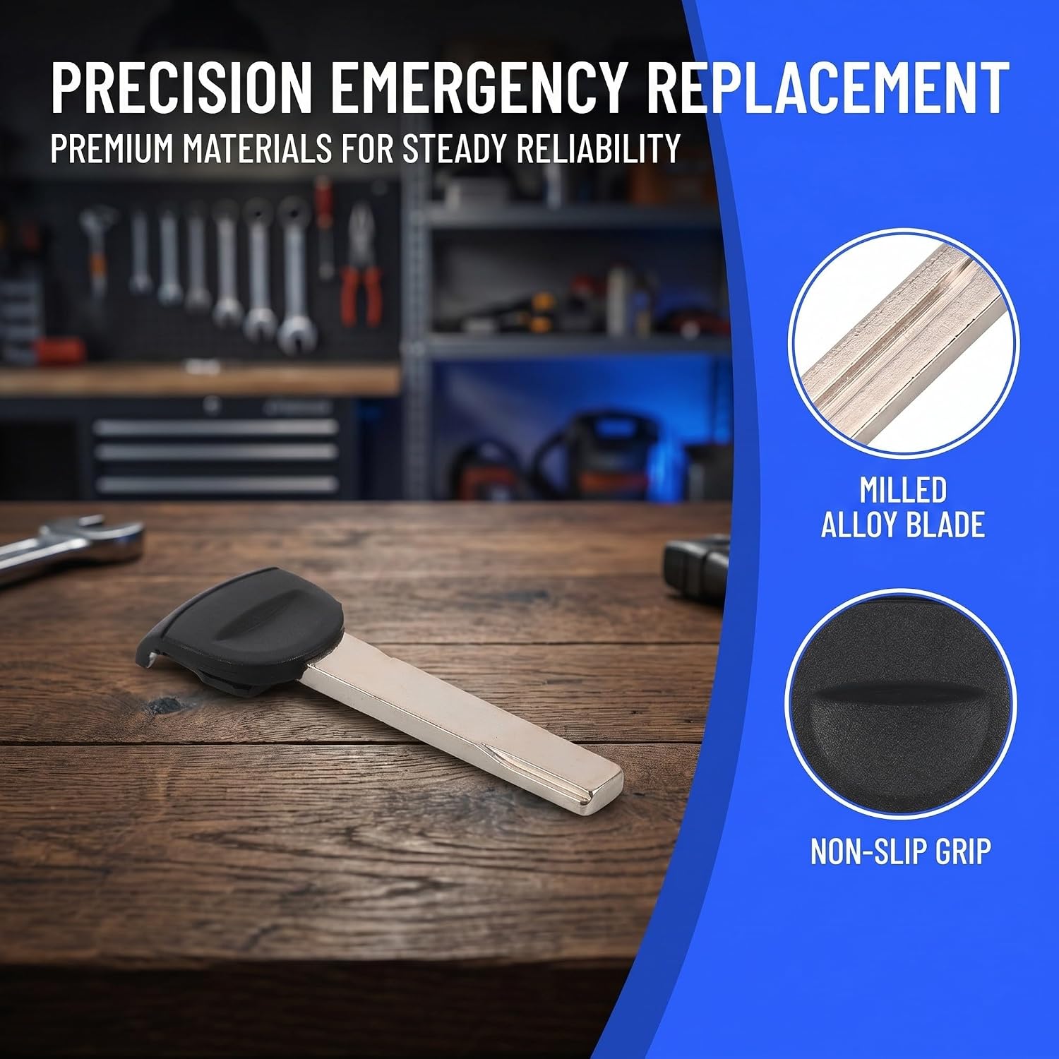 BESPORTBLE 2pcs 2pcs Remote Key Blades Replacement Uncut Emergency Insert Blanks for Luxury Car Remote Metal Spare Mechanical Part Backup for Vehicle Access