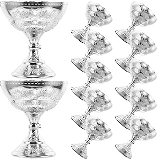 12pcs Plastic Candy Dishes: Wedding Serving Bowl Appetizer Buffet Containers Embossed Goblet Vintage Stemmed Cup For Chips Popcorn Snacks Bridal Shower Party Supplies