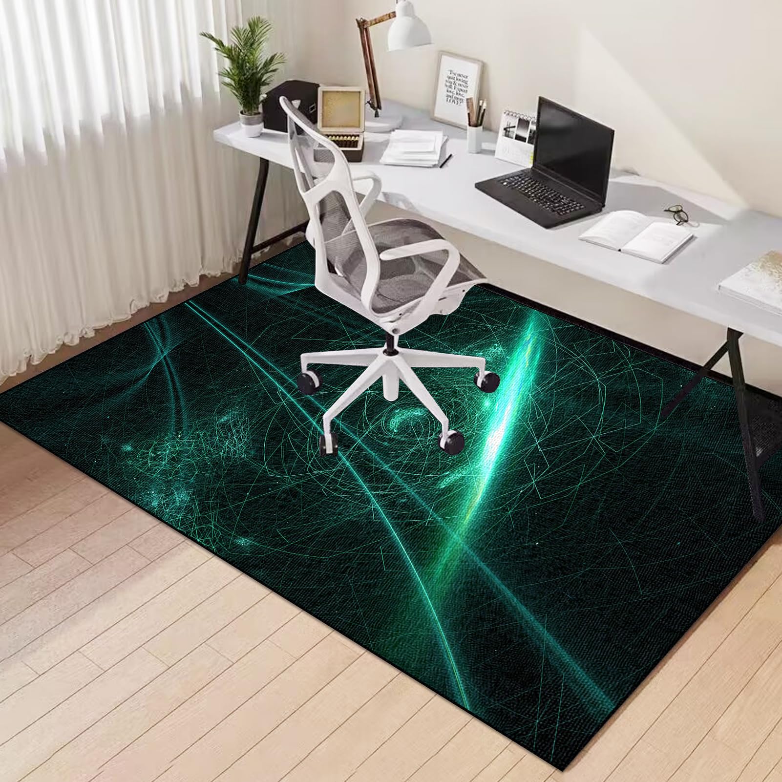 Grande Tappeto per Sedia Gaming Antiscivolo Tappetino per Sedia da Ufficio er pavimenti in legno Multiuso Tappetino protettivo per pavimento, Antigraffio Tappetino per Sedia a Rotelle 130 x 160 cm