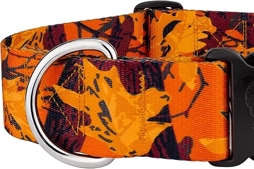 Miniatura 7 de Country Brook Petz - Collar de perro de camuflaje naranja Sunset Deluxe - Colección militar y camuflaje con 9 diseños resistentes (1 12 pulgada,