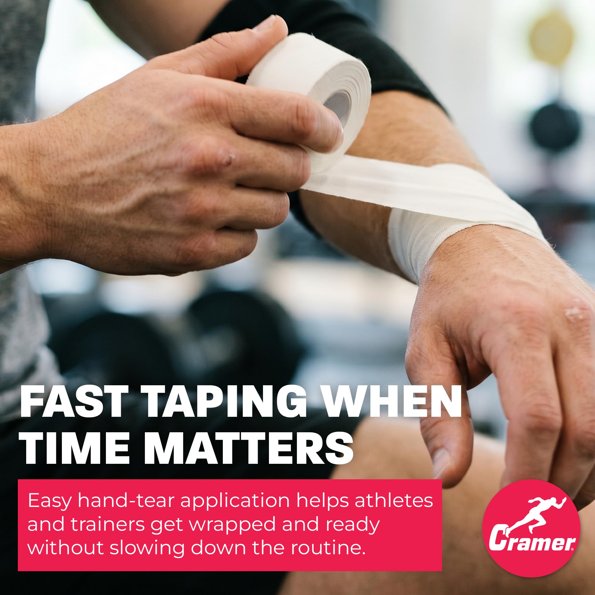 Cramer ProLastic - Nastro Elastico per Sport, Facile da strappare, per lesioni Sportive, Supporto per Piede e Caviglia, vestibilità sicura e Durata, Bianco