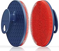 Vista 23 de INNERNEED - Cepillo de ducha de silicona suave de grado alimenticio para el cuerpo, cepillo de limpieza manual portátil, exfoliante suave y hace Gris