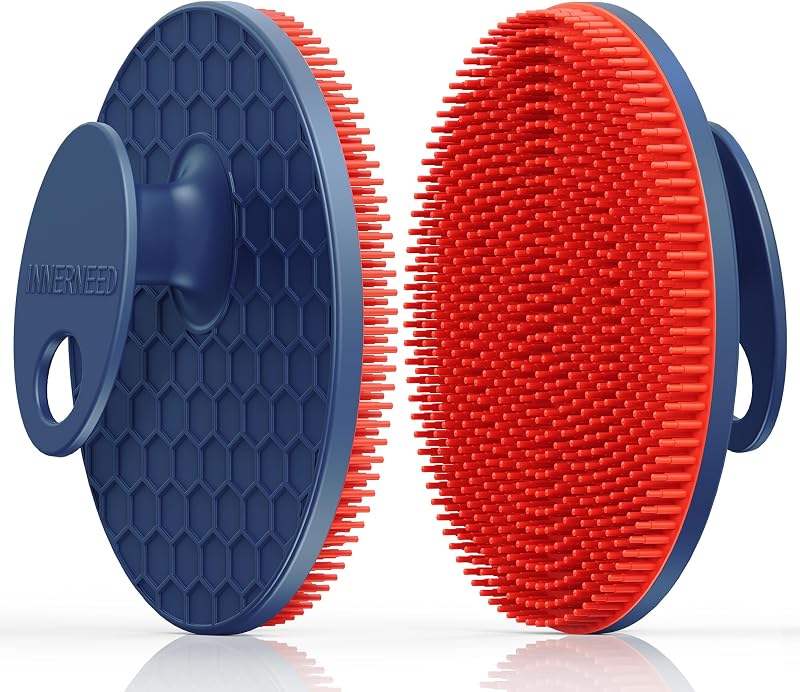 Escova de Silicone para Banho INNERNEED com Núcleo Magnético, Vermelha