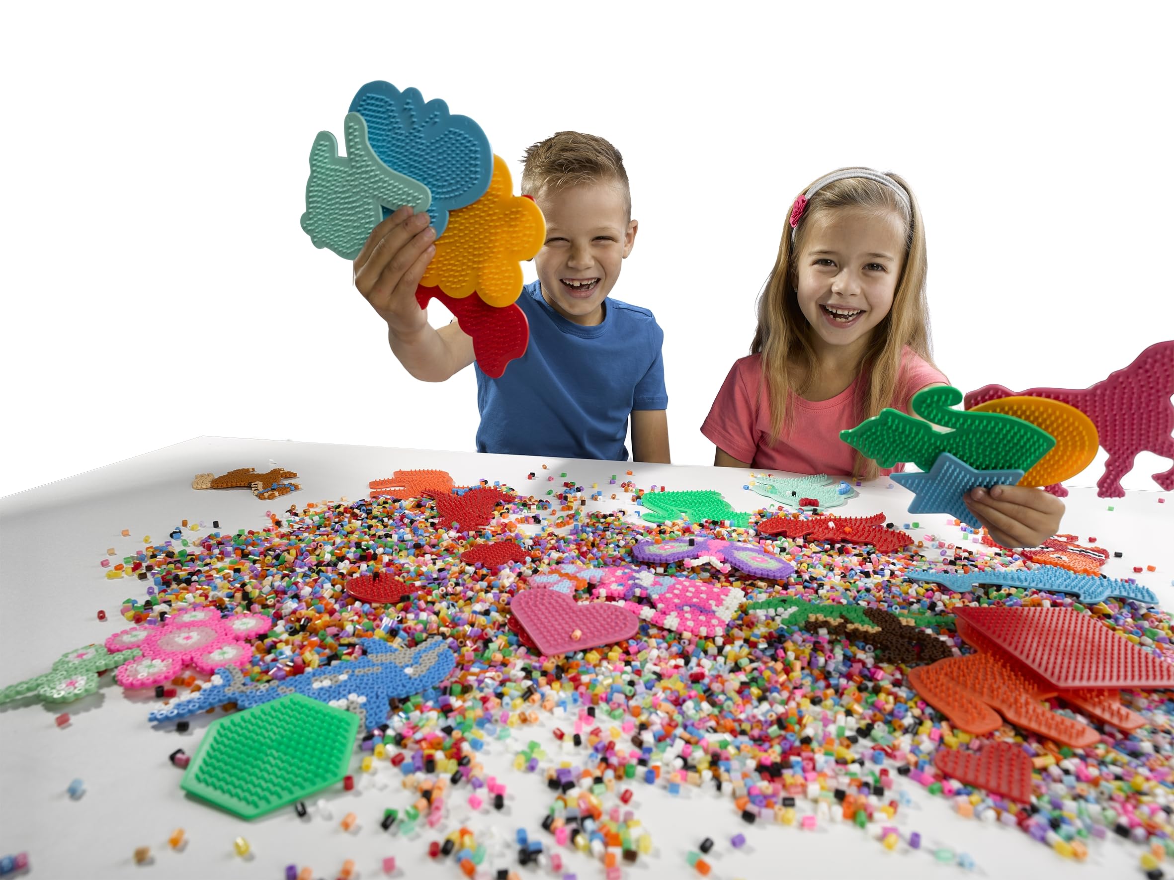 SES Creative 00790 Iron on Beads Pegboard Set, Assorted Colours, Arts and Crafts