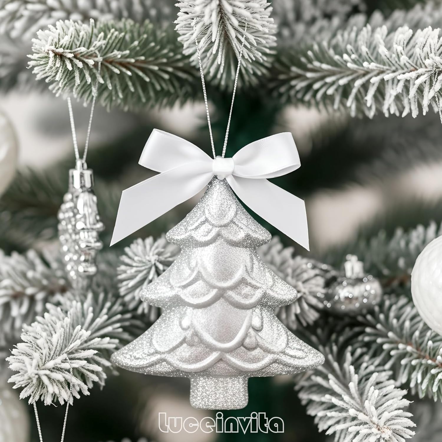 50 Pcs White Bows 3.5" Premade Satin Ribbon Twist Tie Bows for Crafts Treat Cookie Candy Bags Gift Wrapping Christmas Party Decoration Wedding Birthday Baby Shower Supplies (White) - Image 4