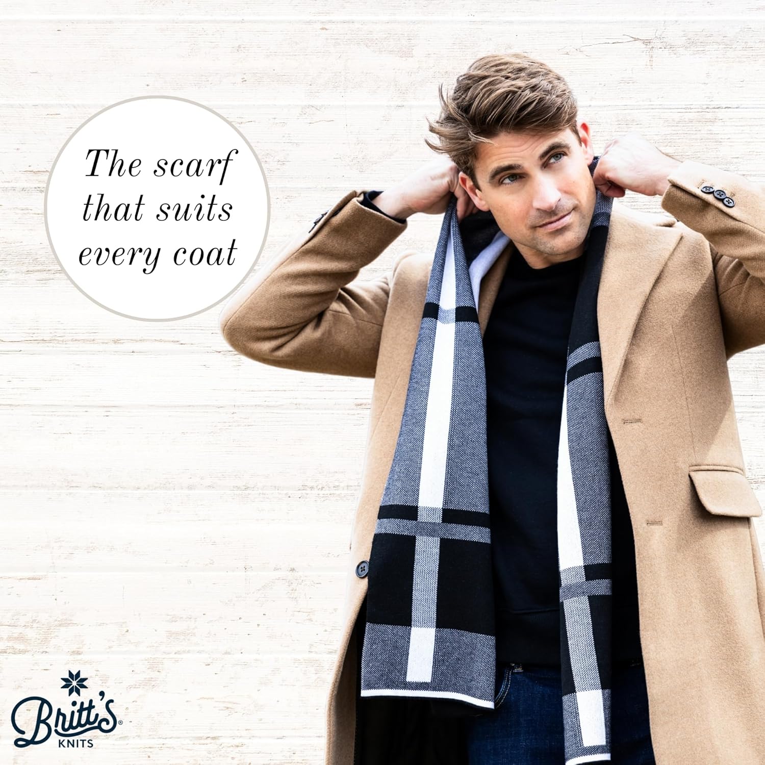 Britt's Knits Gentleman's Plaid Knit Scarf Soft Knit Scarf for Men - Image 4