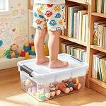 Citylife 16L Boîte de rangement en plastique avec artisan de bac amovible et conteneur de stockage clair pour l'organisation de perles, outil, couture