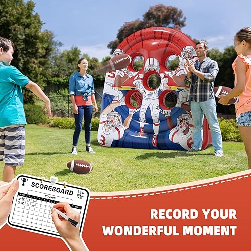 Miniatura 3 de Juego de lanzamiento de objetivos de fútbol de 6 pies, juguete inflable de tiro de fútbol para niños, juegos de fiesta de carnaval