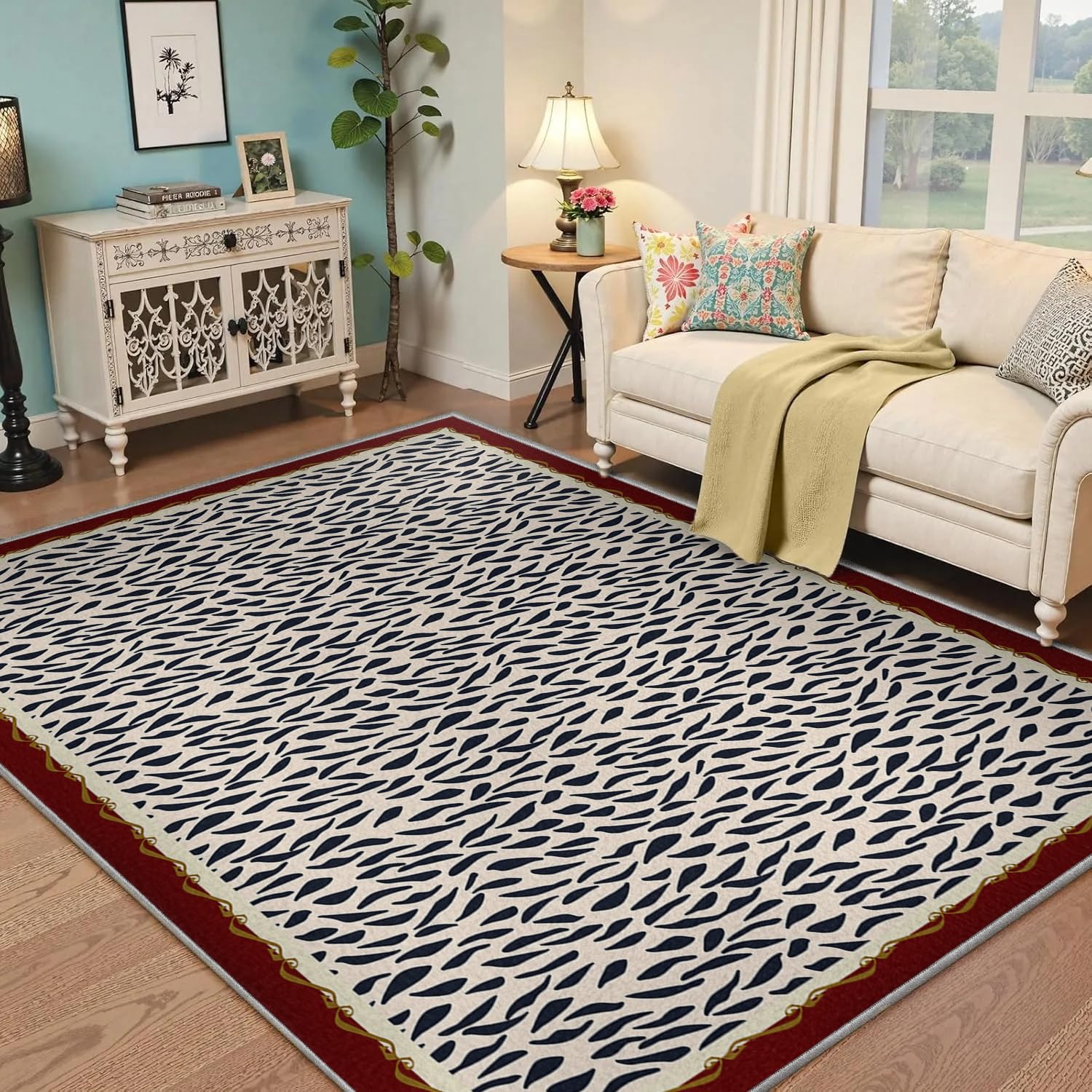 Moquette de chambre abstrait fine lavable pour entretien facile