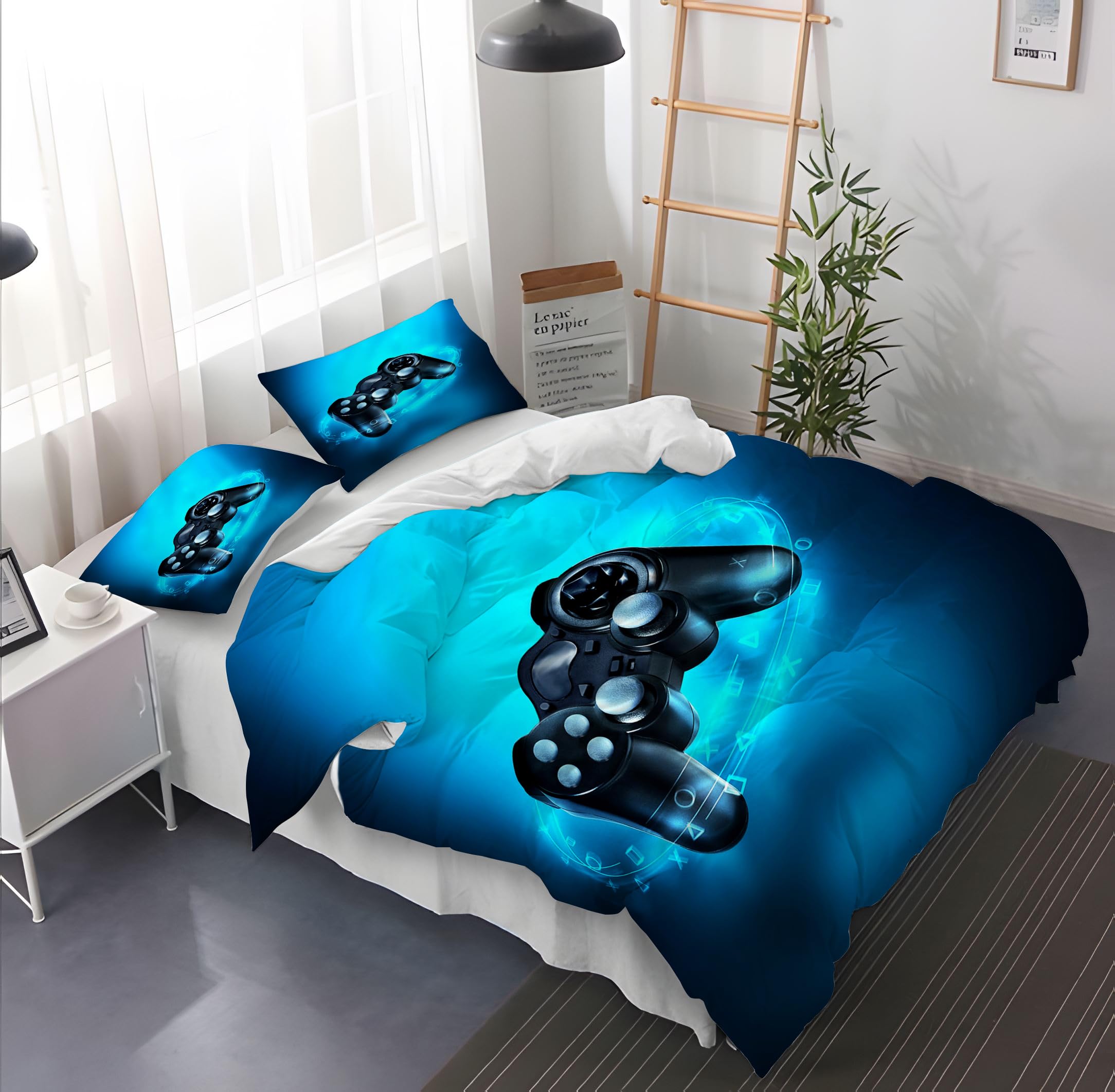 Yzehomijia Game Controller Duvet Cover Sets, 3D Graphic Print, Microfibre for Children 220×240 cm + 2 Pillowcases 65x65 cm.(G8×220) - Image 3