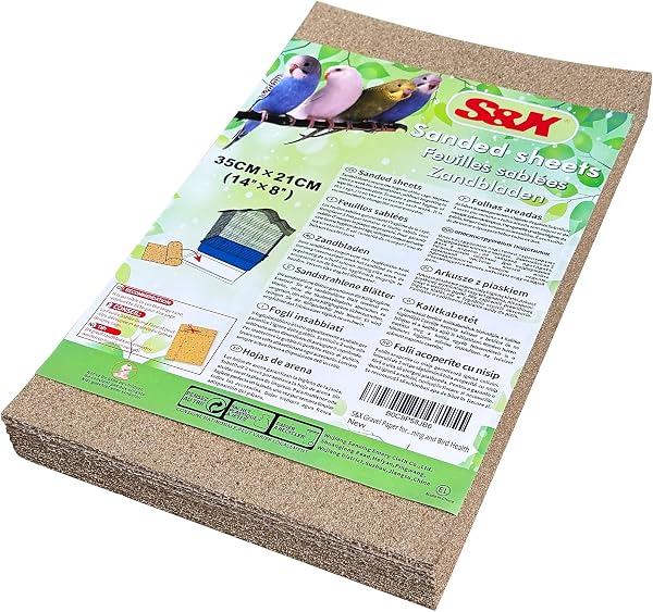 S&X Fogli di sabbia per gabbie per uccelli, 30 pezzi/confezione (35 cm x 21 cm, 30 pezzi) - 1