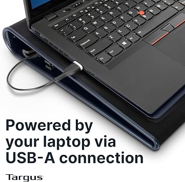 Targus 17 Inch Dual Fan Lap Chill Mat - Soft Neoprene Laptop Cooling Pad for Heat Protection, Fits Most 17 Laptops and Smaller - USB-A Connected Dual Fans for Heat Dispersion (AWE55US)