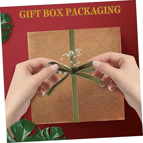 Miniatura 5 de SOLUSTRE Cinta de terciopelo para regalo, 3 rollos de cinta de Navidad, regalos de Navidad, cinta de envoltura de regalo, cajas de madera,