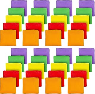 RAIHOMKIT 40 Pack Mini Bean Bags for Tossing,Nylon Beanbags for Cornhole Game,Bean Bag Toss Carnival Toy,Colorful Cornhole Bags,Sack Tossing Beanbags for Kids Outdoor Hand Toss Games,2.4 x 2.4 Inch