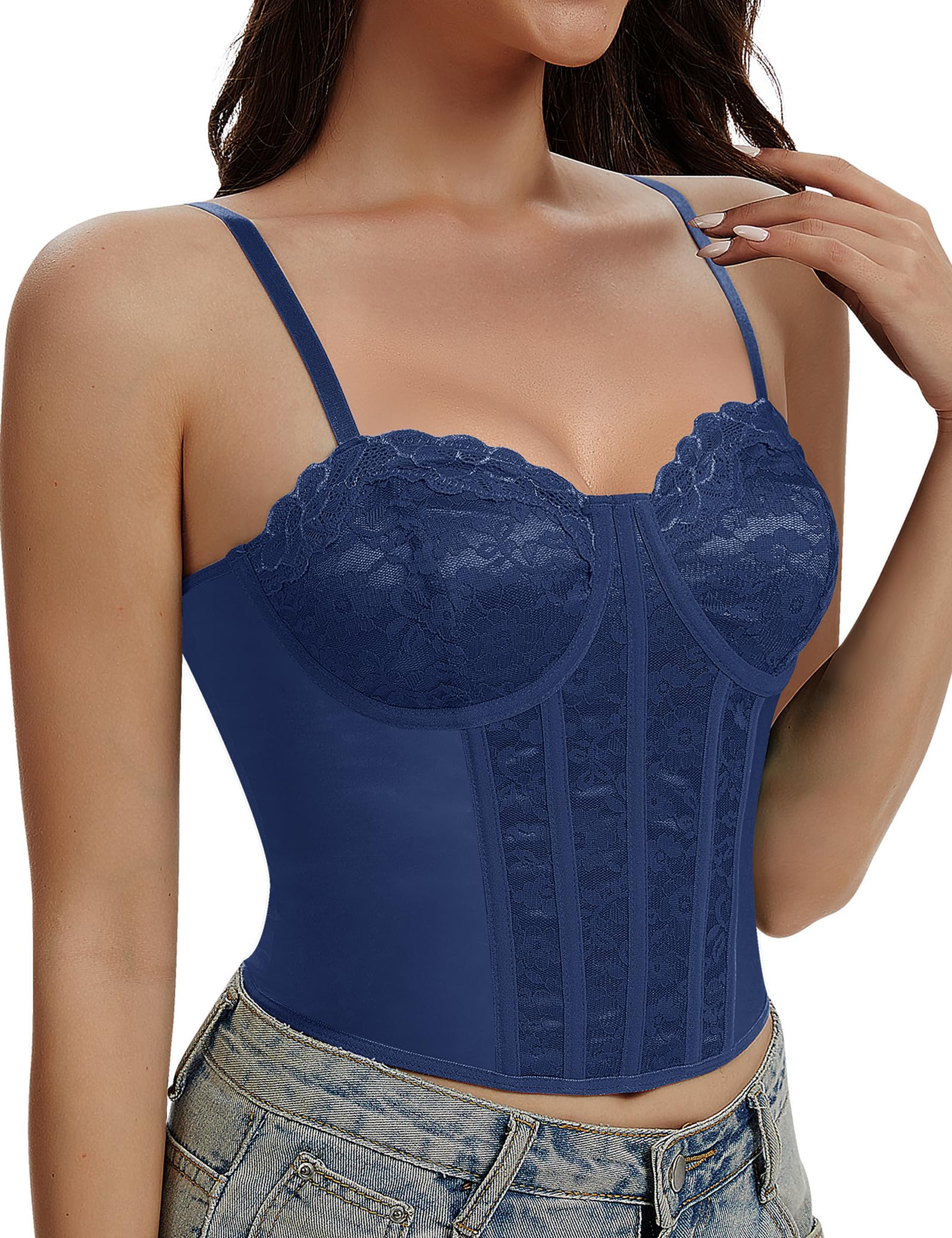 Lace Corset Tops for Women Sexy Bustier Top