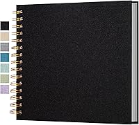 Vista 30 de Álbum de fotos autoadhesivo para scrapbook, páginas grandes, libro de recortes de lino, con capacidad para fotos de 2 x 3, 4 x 6, 5 x 7, 8 x 10