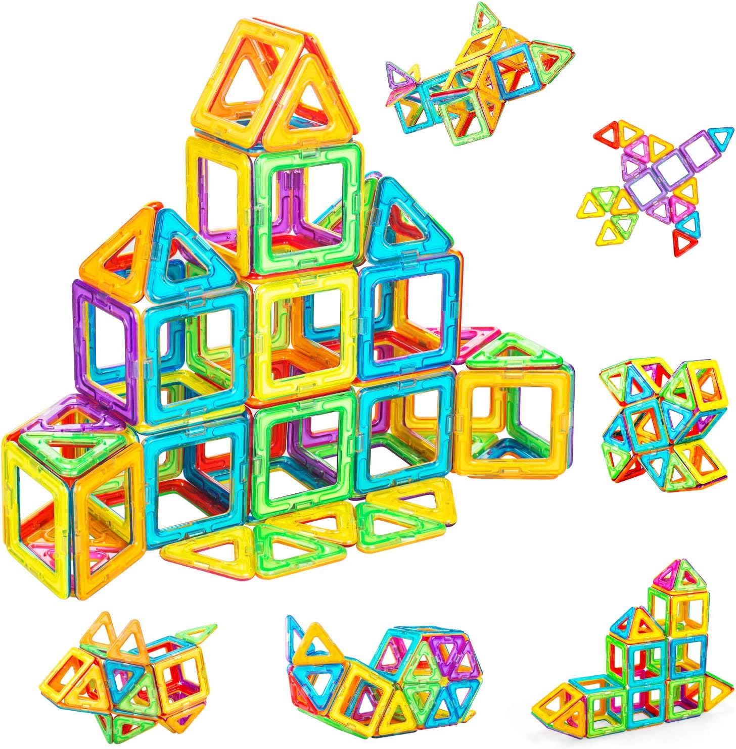 YOUNGFIT Aterod Magnetic Building Blocks, 40PCS Magnetic Construction Tiles Set, Educational Creativity Toys for Preschool Toddlers, Girls, Boys, Kids