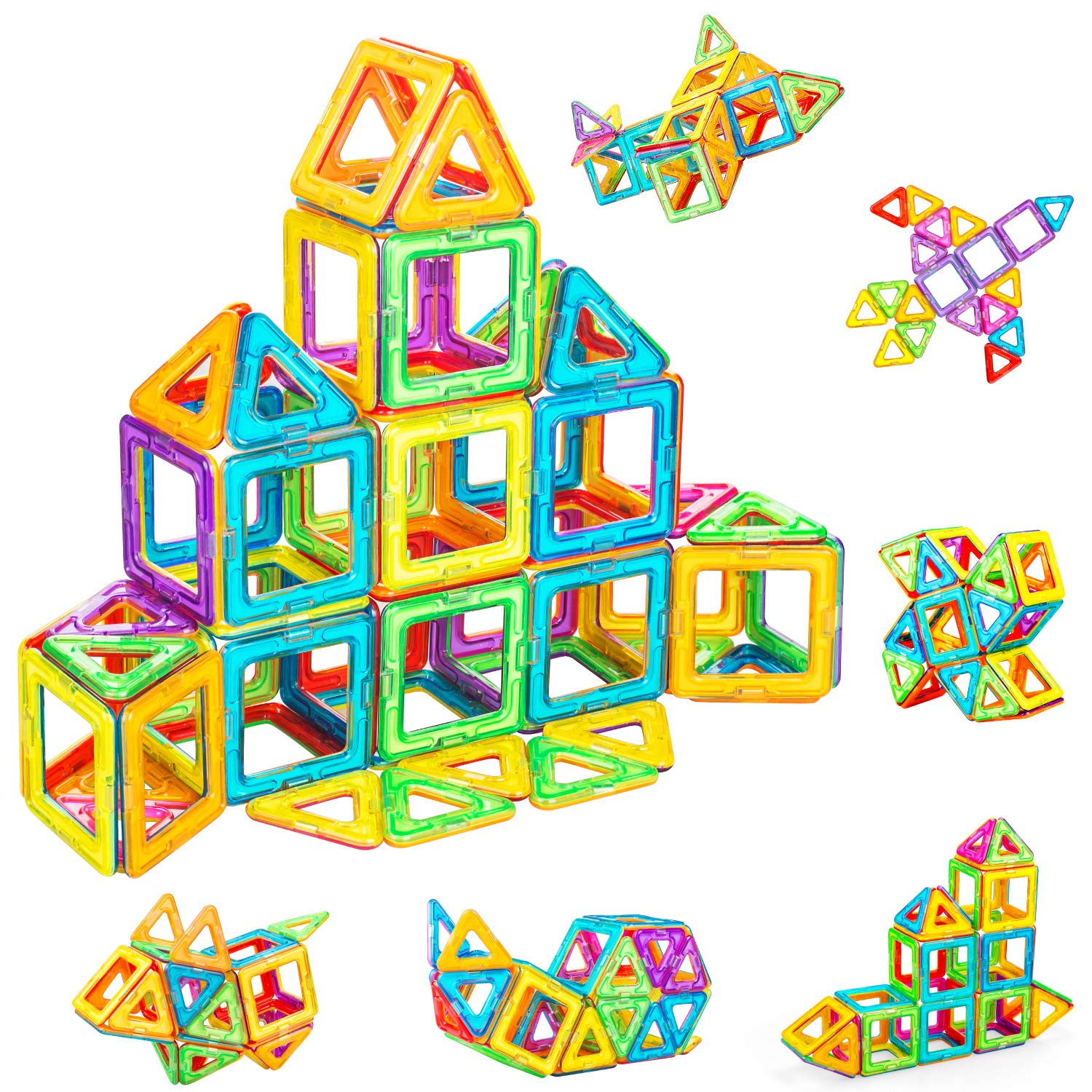 YOUNGFIT Aterod Magnetic Building Blocks, 40PCS Magnetic Construction Tiles Set, Educational Creativity Toys for Preschool Toddlers, Girls, Boys, Kids