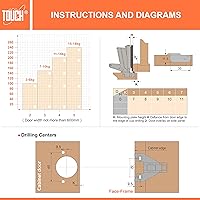 Vista 7 de TOUCH Bisagras de gabinete (2 pares, 4 piezas) Marco frontal de 165 grados 3/8 pulgadas, media superposición con clip, Lazy Susan con cierre