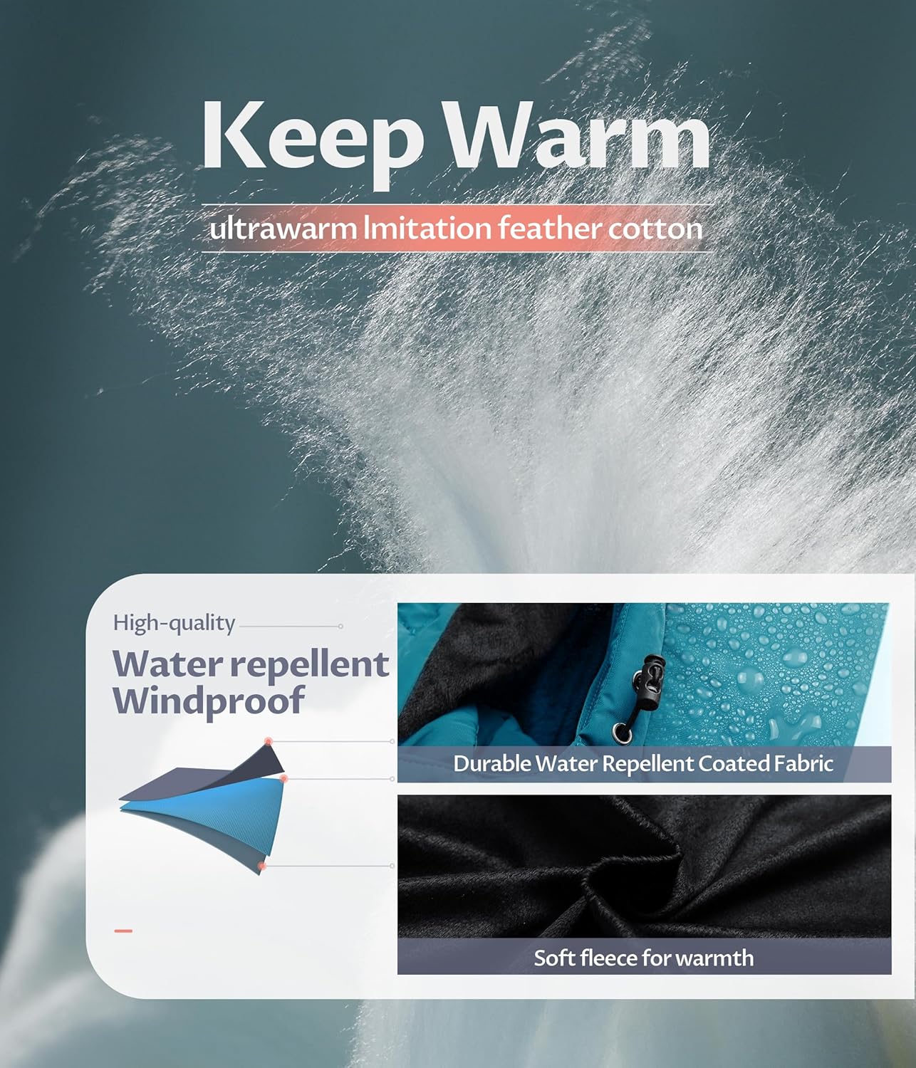 CREATMO US Women's Winter Hooded Coat Waterproof Warm Long Puffer Jacket Parka - Image 5