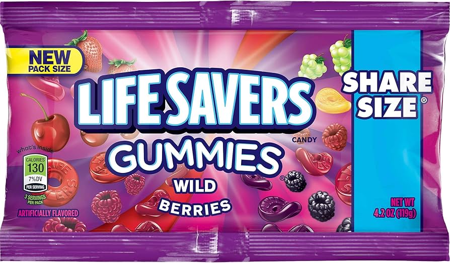 Amazon.com : Lifesaver Wild Berry Gummies Candy, 4.2 Ounce - 90