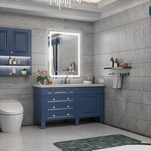 Miniatura 7 de Espejo de baño LED de 28 x 36 pulgadas con luces, ajustable de 3000 K4500 K6000 K, espejo de tocador de baño iluminado montado en la pared, función