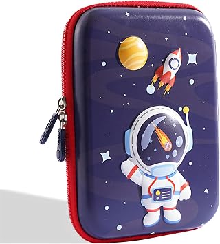 Pencil Case for Girls Boys, Kids Cute Pencil Case Pencil Pouch, 3D EVA Large Capacity Pen Holder, School Supplies for Kids Back to School Gifts Navy Astronaut