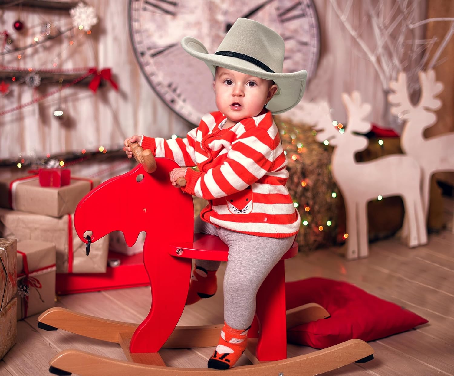 JOYEBUY Kids Western Cowboy Hat for Boys Girls Classic Fedora Hat Felt Cowboys Hats with Leather Buckle - Image 6