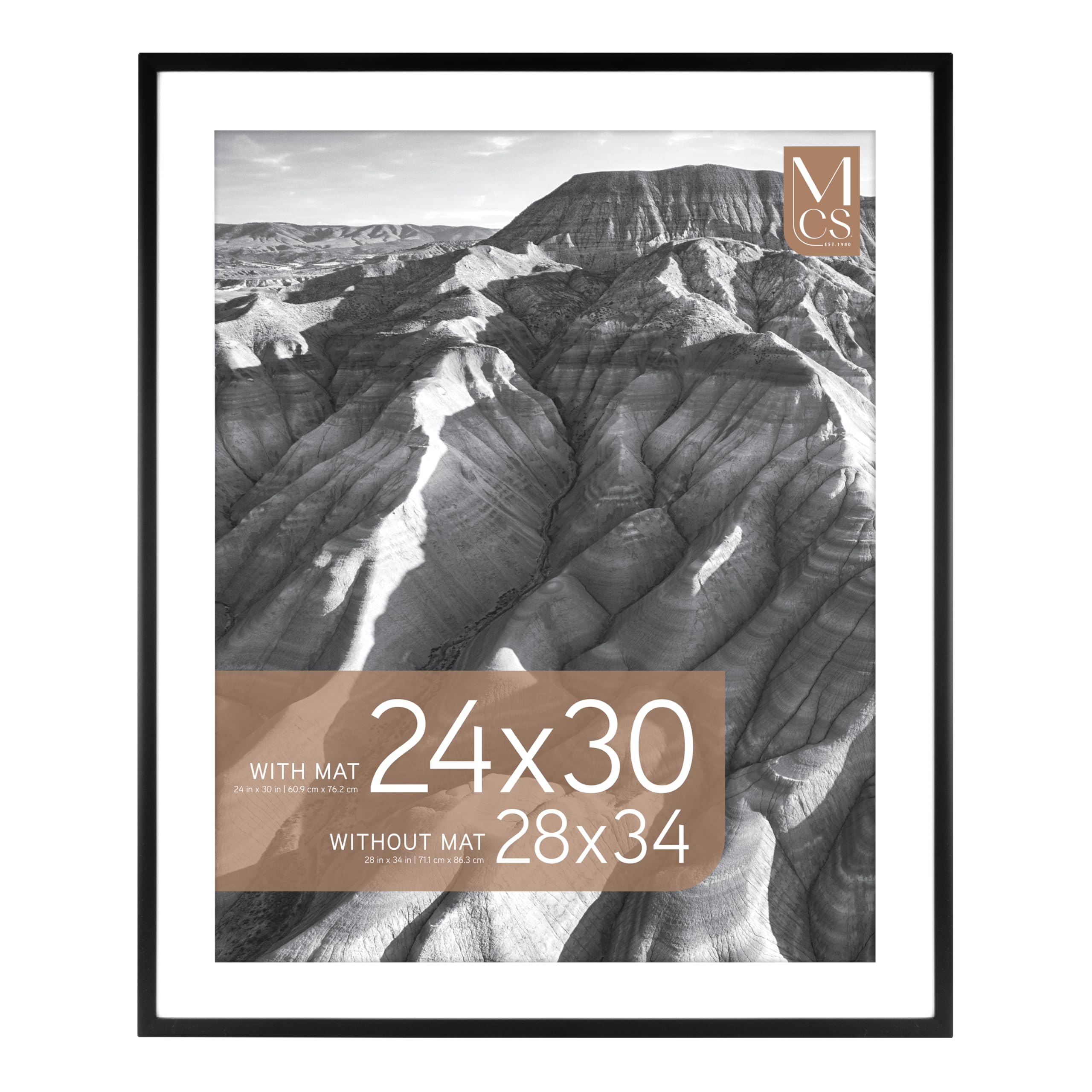 Cornice per Poster MCS Original 50,8 x 71,1 cm, Cornice Nera Leggera, Fissaggio a Parete Verticale e Orizzontale, Grande Cornice per Foto, Poster e Opere d'Arte (Confezione da 2