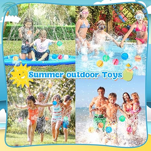 Miniatura 6 de Globos de agua reutilizables con bolsa de malla, fiesta de verano, juguete de baño, juego de batalla acuática, parque acuático, silicona sin látex,