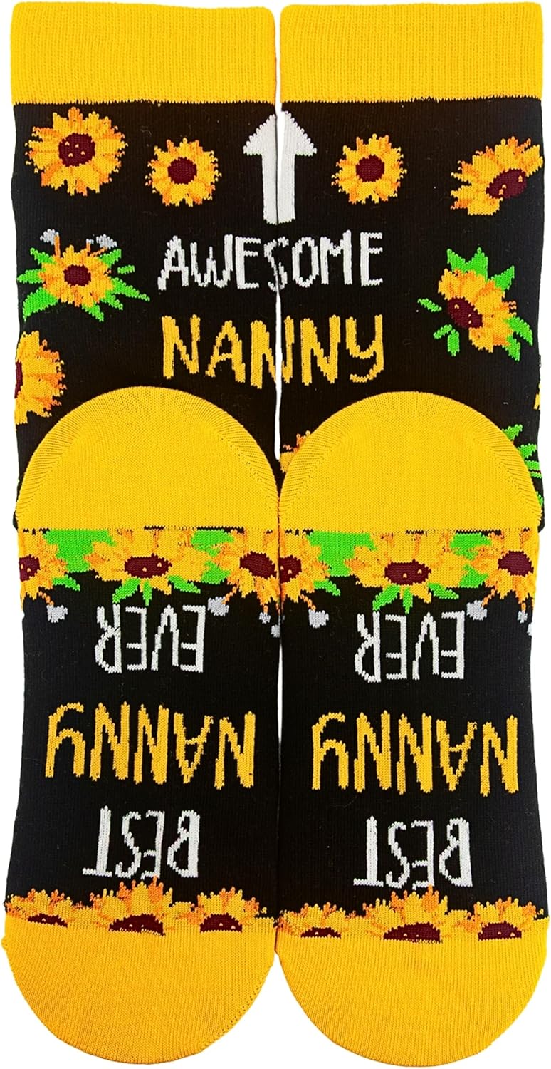 InnoBeta Nanny Gifts for Grandma, Mothers Day Gifts for Nanny, One Size Crew Socks on Mother's Day, Christmas, Birthday - Image 6
