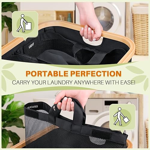 Miniatura 9 de Cesta para ropa sucia 150L, color negro