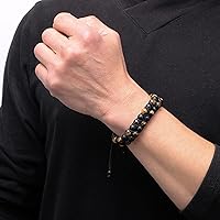 Vista 2 de JoycuFF Triple Protection Bracele for Men Bead Bracelets for Men Boyfriend Husband Brother Son Triple Protection Bracele for Men Bead Bracelets