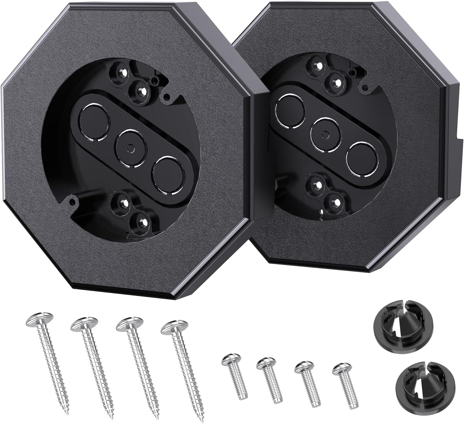 Siding Mounting Block, Siding Mounting Kit with Built-in Electrical Box, Vertical Siding Lamps Mounting Plate Siding Light Blocks for 1/2 inch Lap Siding, Black, 2 Pack