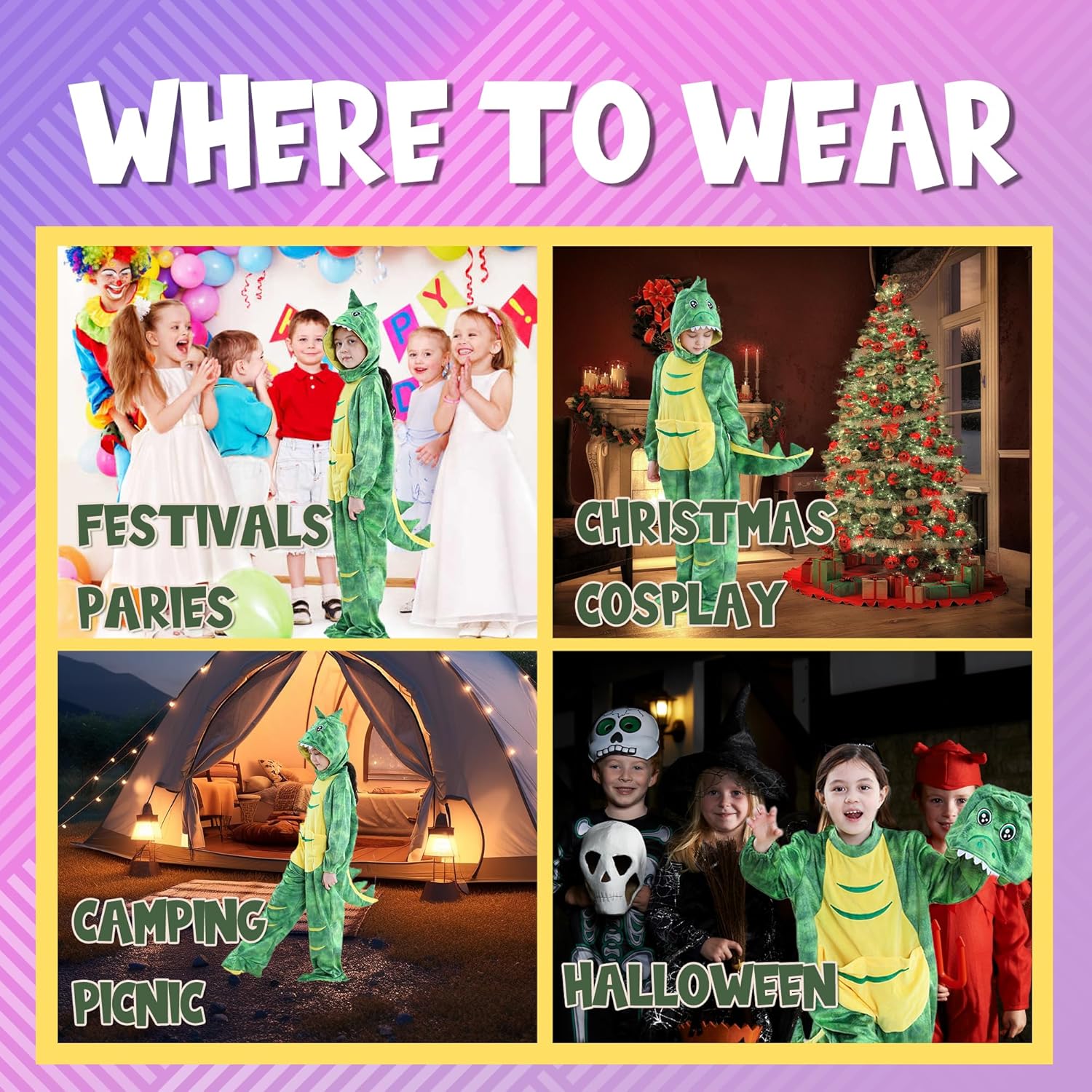 MICHLEY Adorable Animals Cosplay Costume for Kids 3-12Years Soft Breathable & Skin Friendly Halloween Birthday Party - Image 6