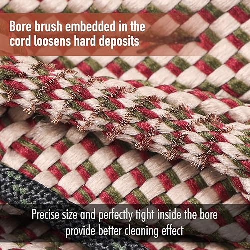 Miniatura 2 de Gogoku Paquete de 23 unidades de limpieza de pistolas de cepillo de cuerda de orificio, serpiente de barril para 0.219 in.223.220.354 inCal .38012