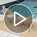 Image of DEVOKO Furniture 3-Piece Indoor Outdoor Bistro Set -Finish with Rattan & Wicker Chairs and Glass Top Center Table (Beige & Off-White)