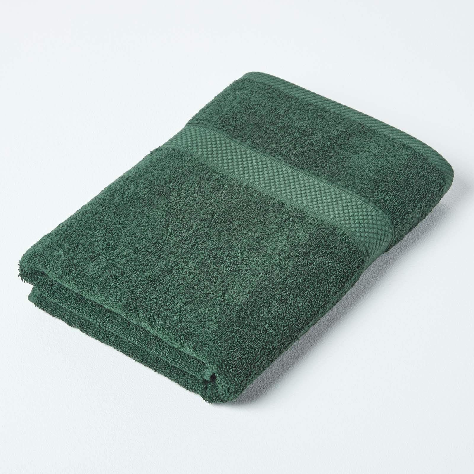 Homescapes Grün Dark Green Bath Towel 100 % Turkish Cotton