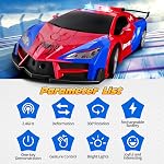 Tecnock Spider Remote Control Car for Kids, Gesture Sensing Transform RC Car with LED Lights, 2 Rechargeable Batteries 90 Mins Playtime, 2.4GHz One Button, 360° Rotation Robot Car Toy Gift for Boys