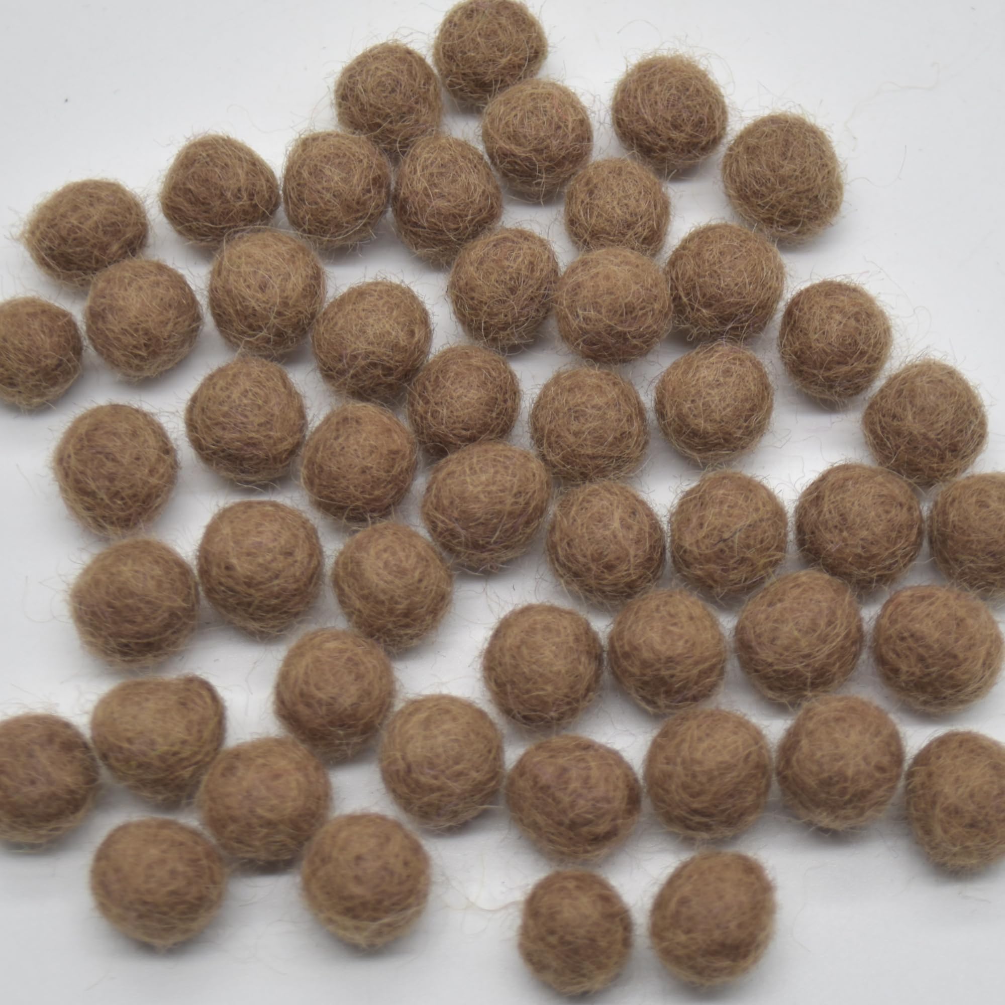 Oriental Direct Based In Yorkshire Brown 100% Wool Felt Balls - 50 Felt Balls - 1Cm