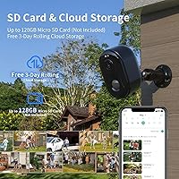 Vista 6 de Security Cameras Wireless Outdoor, Battery Powered 2k WiFi Cameras for Home Security, Spotlight Color Night Vision, AI Motion Detection, Siren